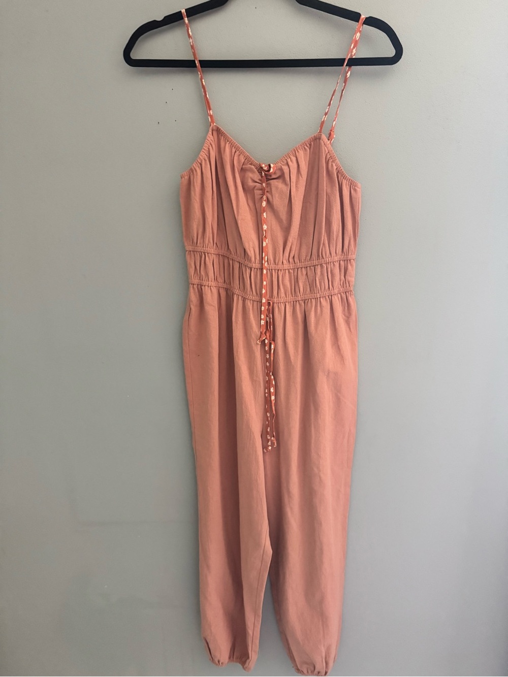 Hem & Thread Blush Peach V-Neck Jumpsuit